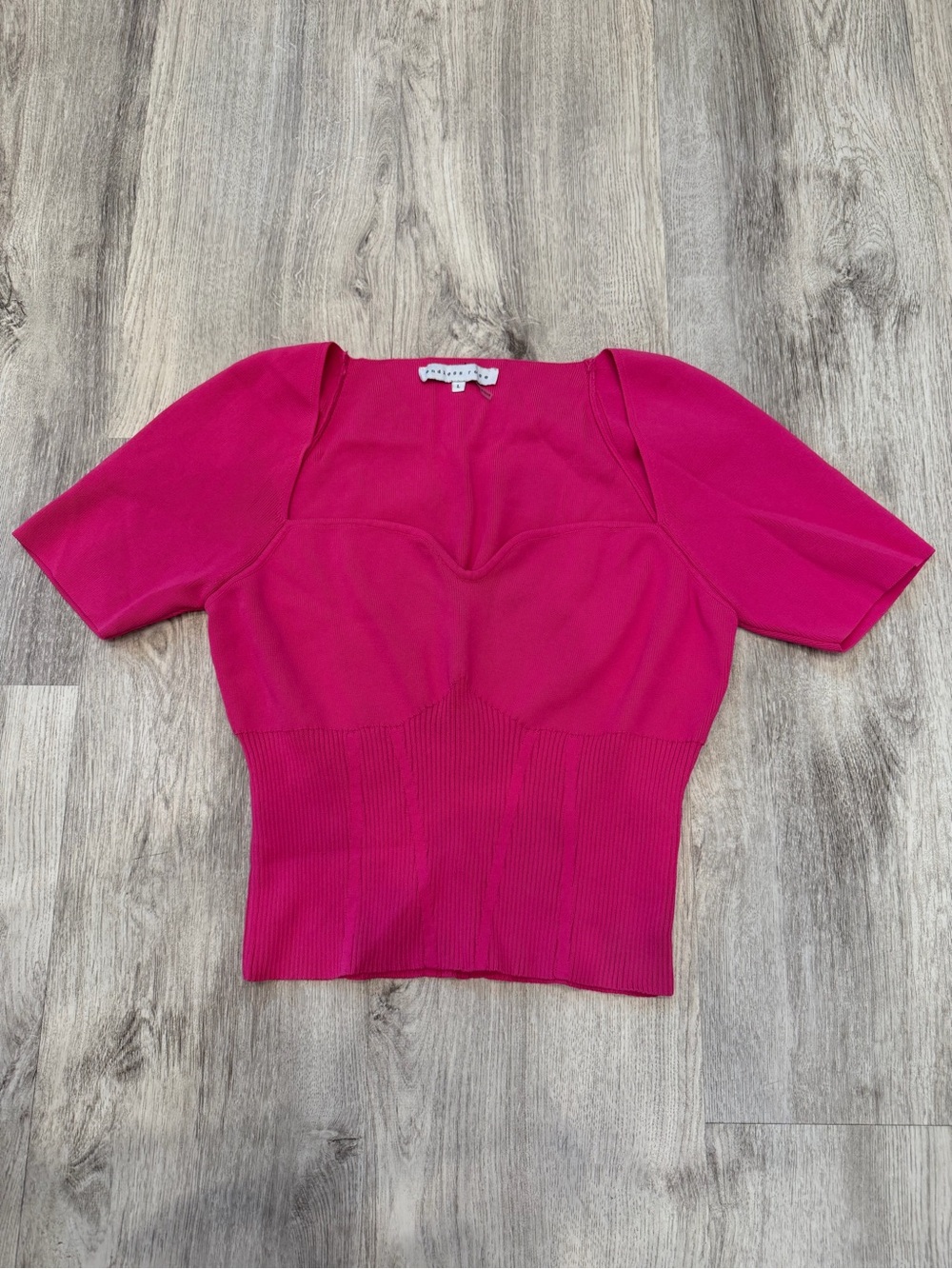 Endless Rose Large Hot Pink Sweetheart Corset Knit Top NWOT